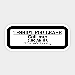 T-Shirt For Lease Sticker